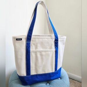 Lands End Canvas Boat Bag Tote Beach Travel Grocery Thrift Carry All Heavy Duty